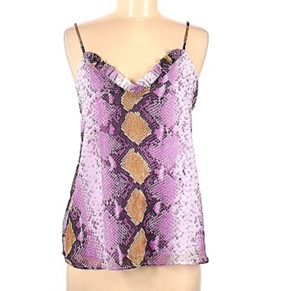 ADRIENNE Snakeskin Design Spaghetti Strap Tank Size Small